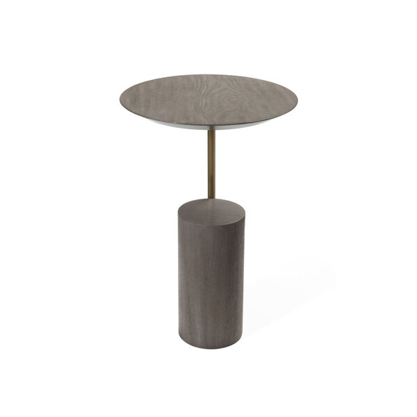 Smokey Grey Oak and Brushed Brass End Table, image 6